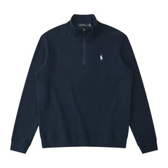 Ralph Lauren Luxus-Jersey-Pullover mit Viertelreißverschluss