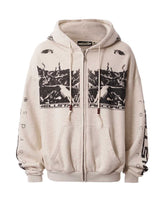 Hellstar Moshpit Zip Up Hoodie Cream