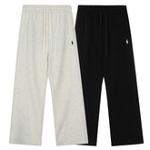 QR code scanning RL Ralph Lauren solid color small horse logo embroidered logo loose men's and women's thick velvet wide leg sweatpants