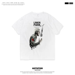 摇滚乐队linkin park林肯联合公园混合理论纯棉圆领短袖T恤男夏季 (8)
