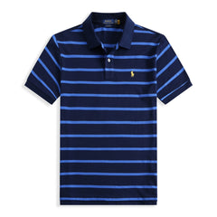 Ralph Lauren Men's Striped Cotton Crew Neck T-Shirt – Classic Short Sleeve Tee