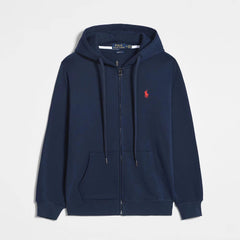 Ralph Lauren Men's Classic Fit Hooded Zip Jacket – Embroidered Cotton Sweatshirt