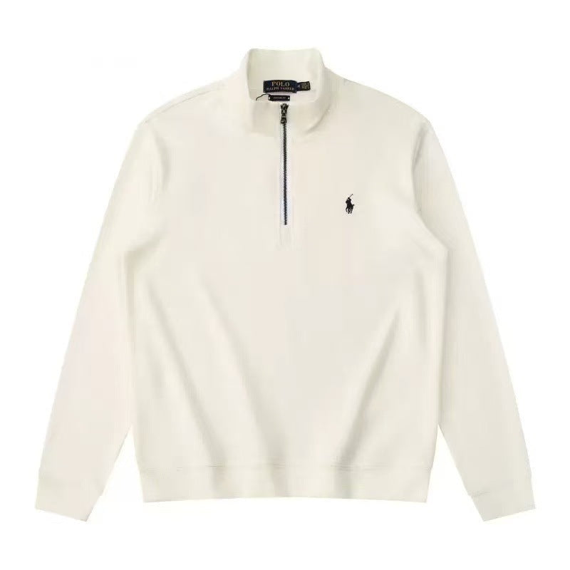 Ralph Lauren Luxus-Jersey-Pullover mit Viertelreißverschluss
