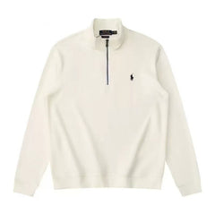 Ralph Lauren Luxus-Jersey-Pullover mit Viertelreißverschluss