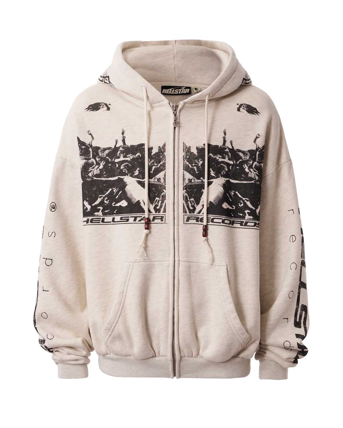 Hellstar Moshpit Zip Up Hoodie Cream
