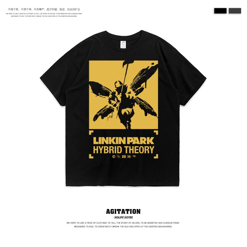 摇滚乐队linkin park林肯联合公园混合理论纯棉圆领短袖T恤男夏季 (8)