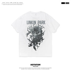 摇滚乐队linkin park林肯联合公园混合理论纯棉圆领短袖T恤男夏季 (1)