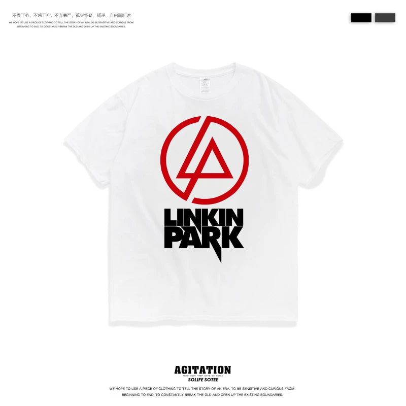 摇滚乐队linkin park林肯联合公园混合理论纯棉圆领短袖T恤男夏季 (1)