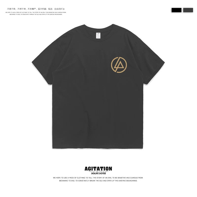 摇滚乐队linkin park林肯联合公园混合理论纯棉圆领短袖T恤男夏季 (12)