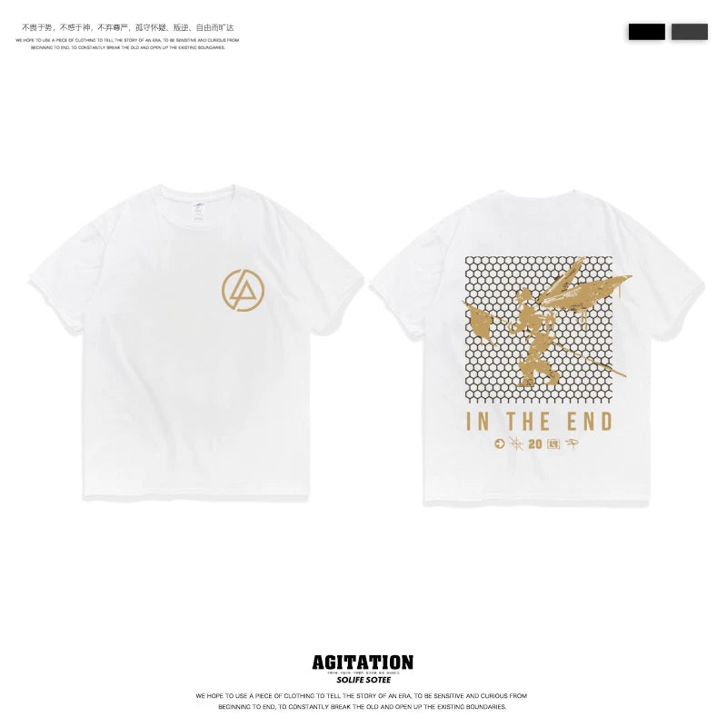 摇滚乐队linkin park林肯联合公园混合理论纯棉圆领短袖T恤男夏季 (3)