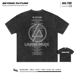 linkinpark联合公园摇滚美式潮牌短袖T恤中性宽松水洗旧oversize (2)