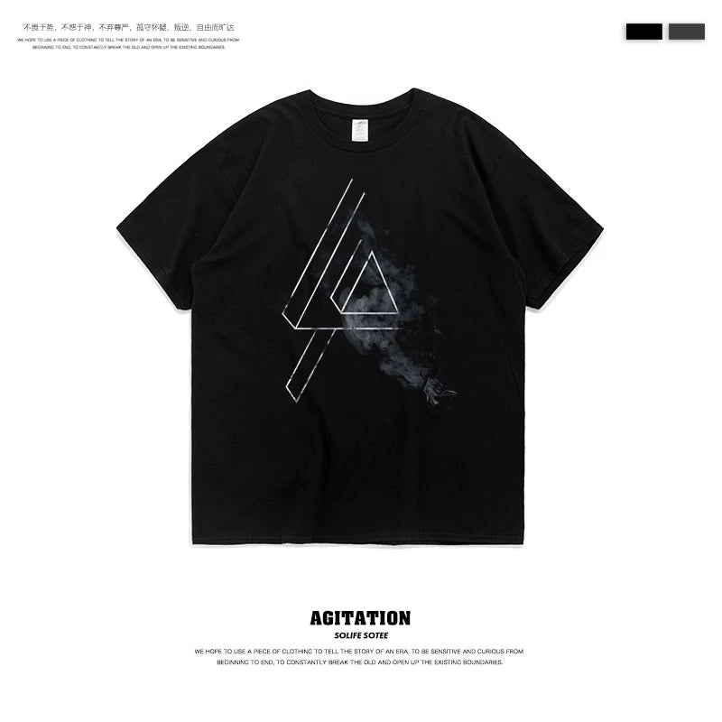 摇滚乐队linkin park林肯联合公园混合理论纯棉圆领短袖T恤男夏季 (1)