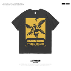 摇滚乐队linkin park林肯联合公园混合理论纯棉圆领短袖T恤男夏季 (18)