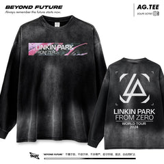 linkinpark fromzero长袖水洗马骝复古做旧中性宽松男女上衣新款 (1)