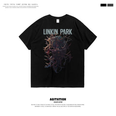 摇滚乐队linkin park林肯联合公园混合理论纯棉圆领短袖T恤男夏季 (2)