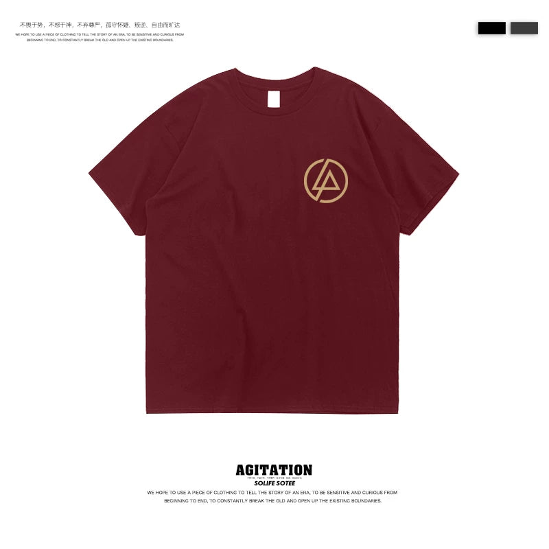 摇滚乐队linkin park林肯联合公园混合理论纯棉圆领短袖T恤男夏季 (7)
