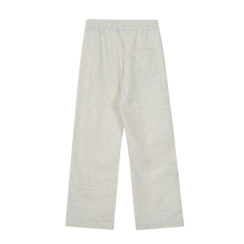 QR code scanning RL Ralph Lauren solid color small horse logo embroidered logo loose men's and women's thick velvet wide leg sweatpants
