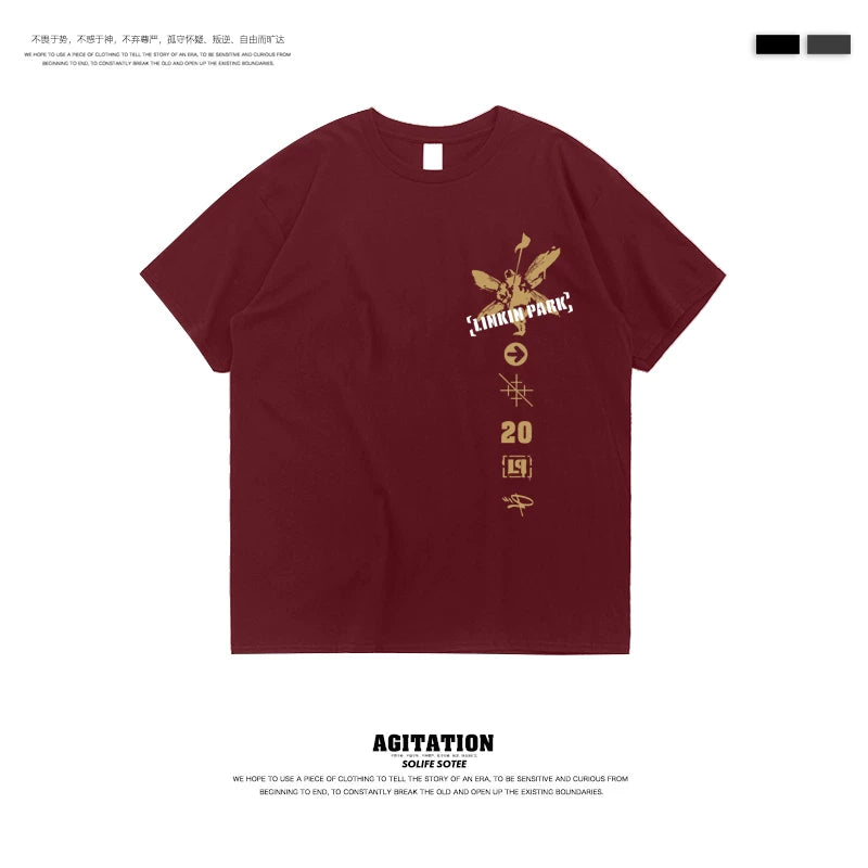 摇滚乐队linkin park林肯联合公园混合理论纯棉圆领短袖T恤男夏季 (9)