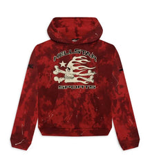 Hellstar Sports Red Tye-Dye Skull Hoodie