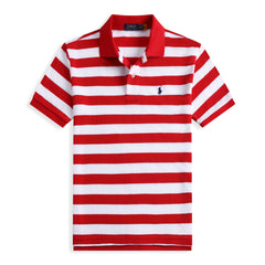 Ralph Lauren Men's Striped Cotton Crew Neck T-Shirt – Classic Short Sleeve Tee