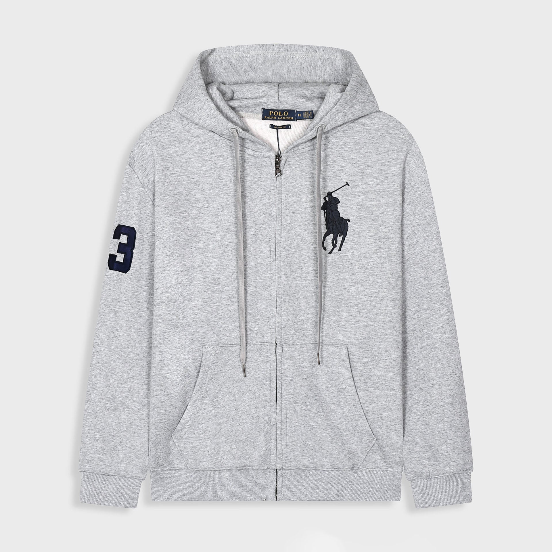 Ralph Lauren Men's Hooded Zip Cardigan – Embroidered Polo Style Sweatshirt Jacket