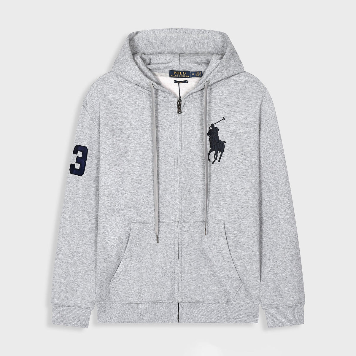 Ralph Lauren Men's Hooded Zip Cardigan – Embroidered Polo Style Sweatshirt Jacket