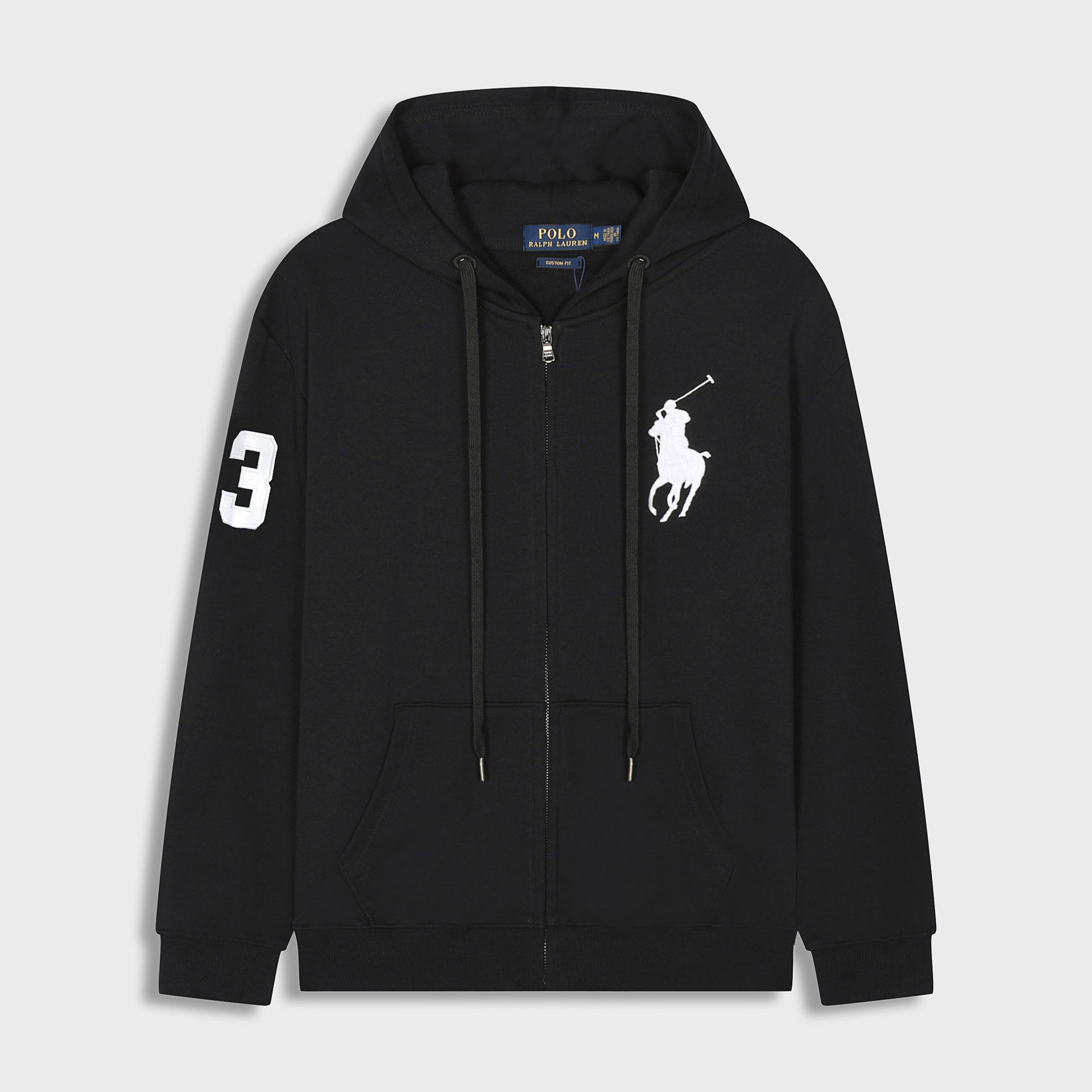 Ralph Lauren Men's Hooded Zip Cardigan – Embroidered Polo Style Sweatshirt Jacket