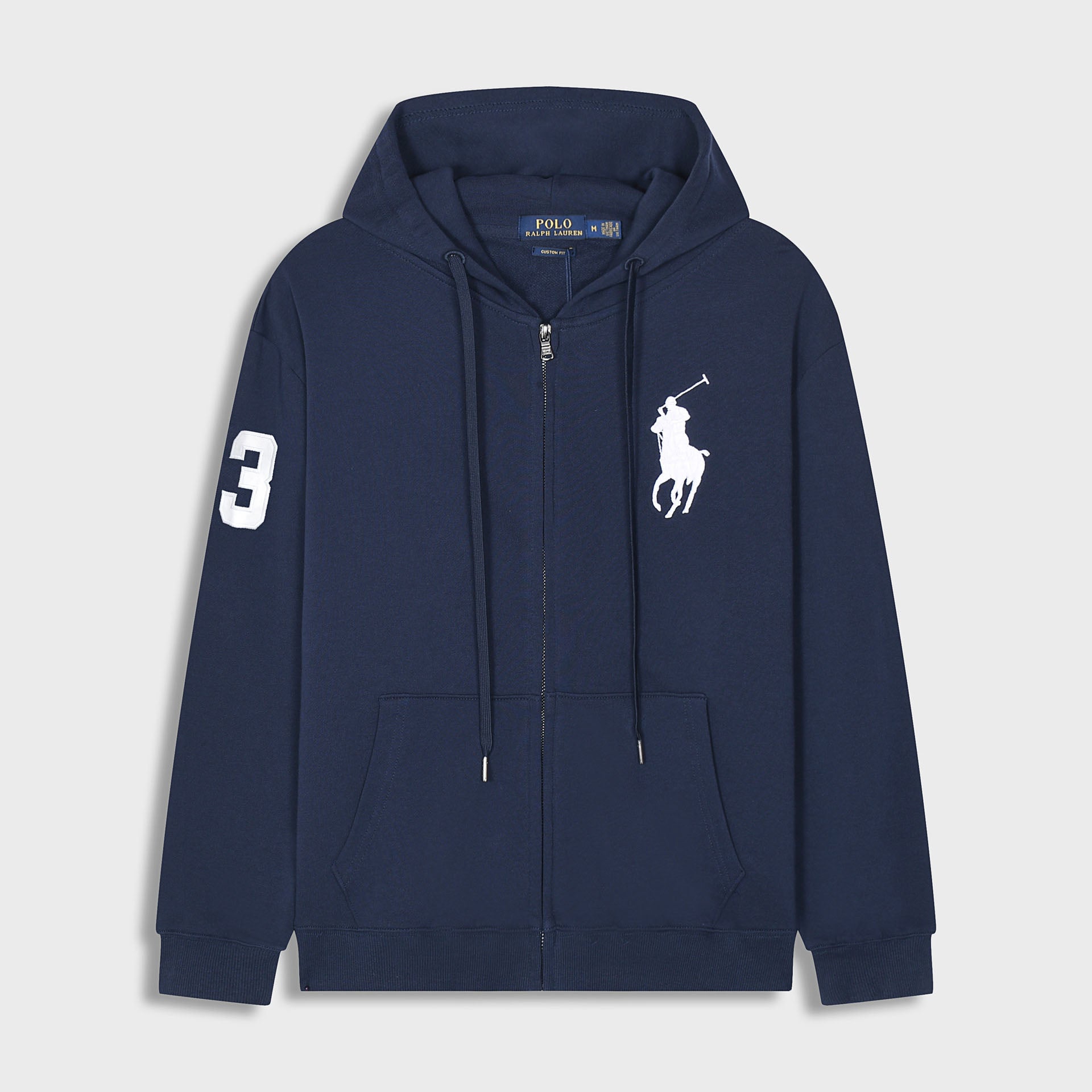 Ralph Lauren Men's Hooded Zip Cardigan – Embroidered Polo Style Sweatshirt Jacket