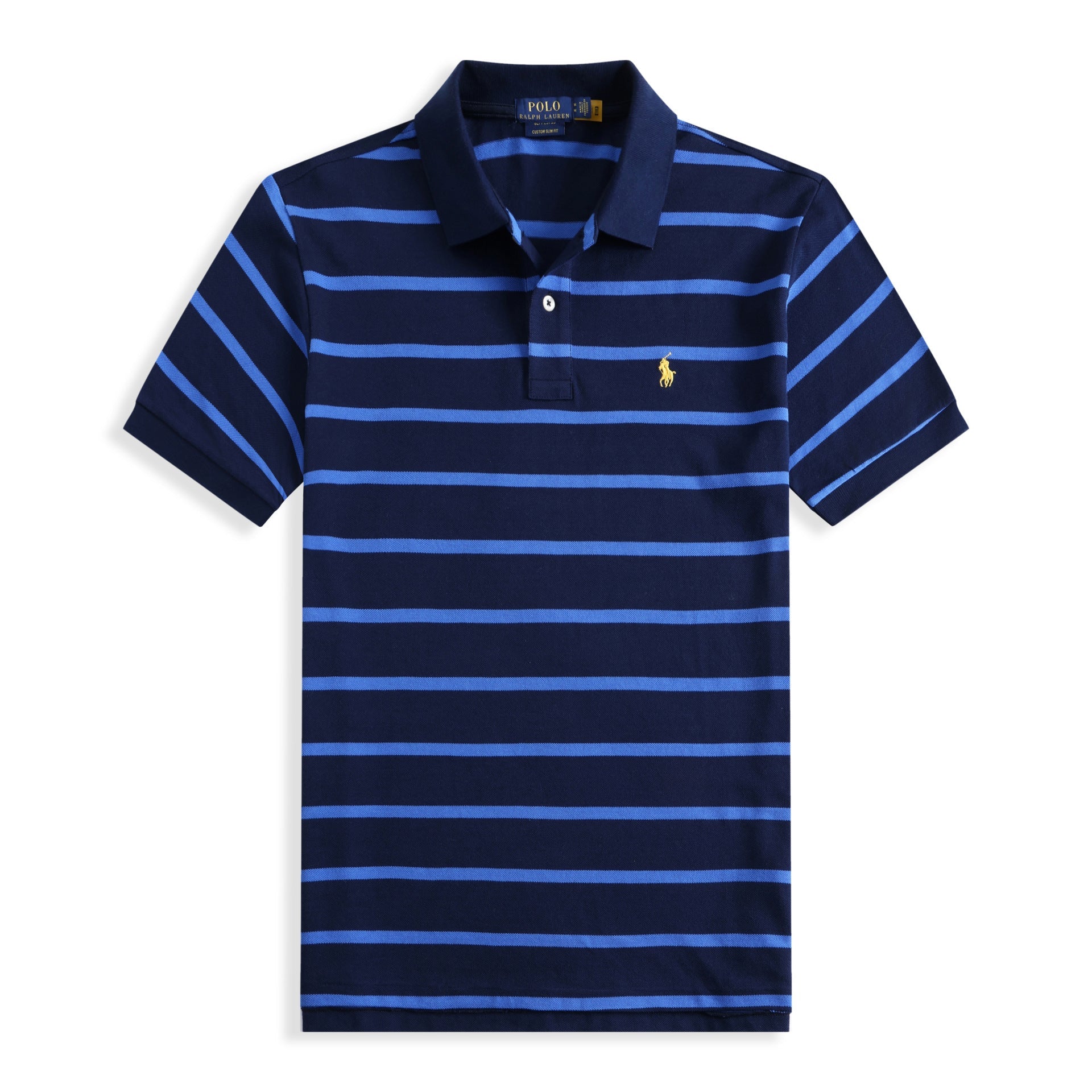 Ralph Lauren Men's Striped Cotton Crew Neck T-Shirt – Classic Short Sleeve Tee