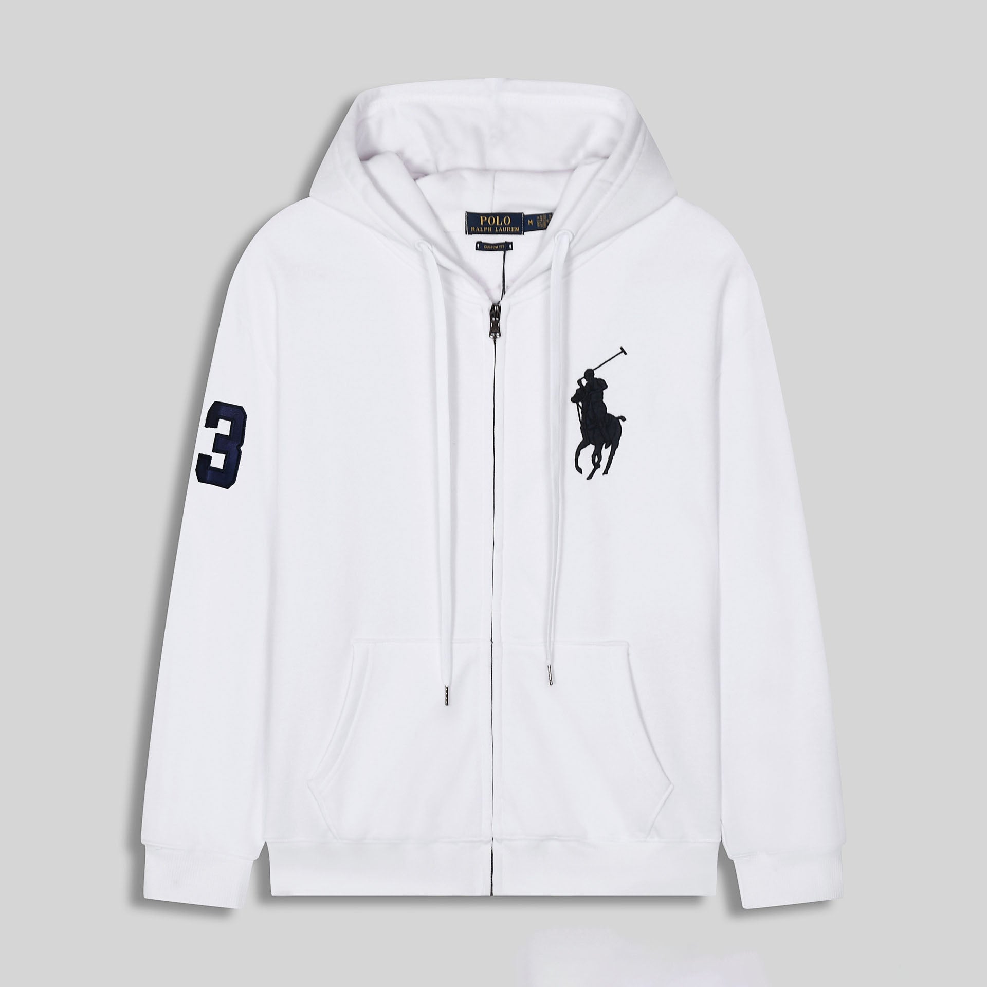 Ralph Lauren Men's Hooded Zip Cardigan – Embroidered Polo Style Sweatshirt Jacket