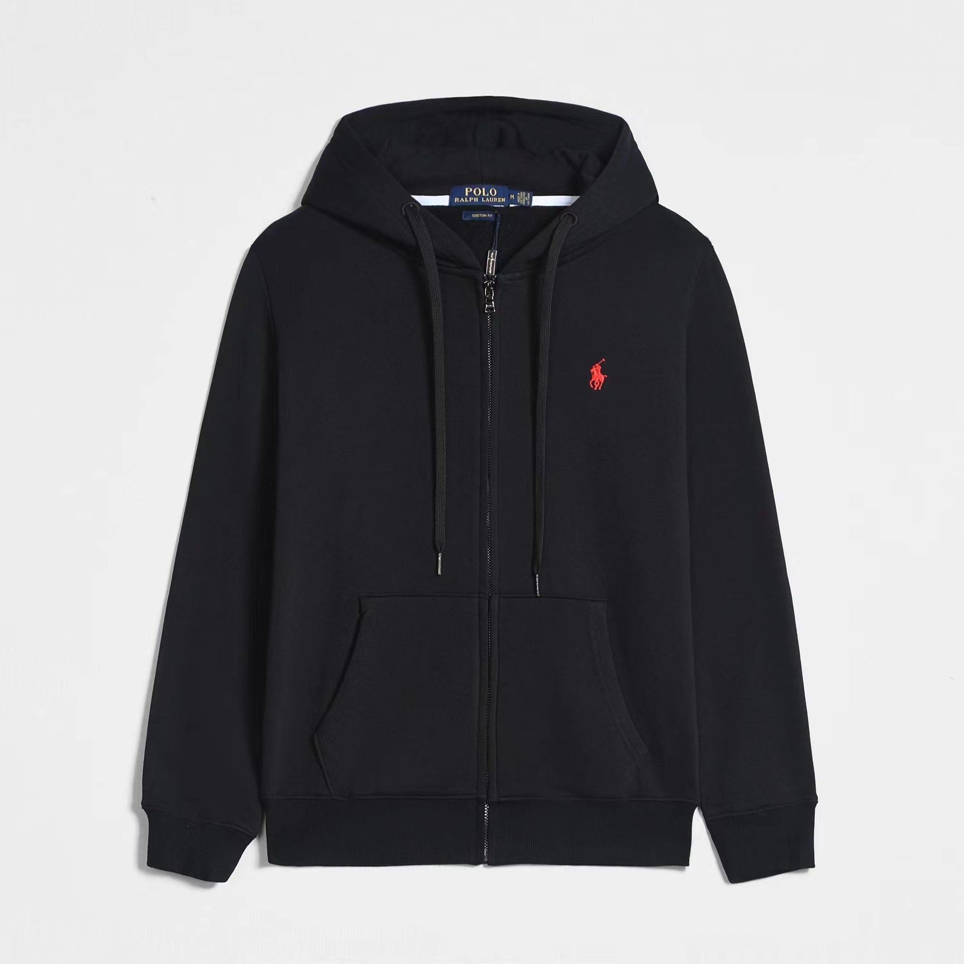 Ralph Lauren Men's Classic Fit Hooded Zip Jacket – Embroidered Cotton Sweatshirt