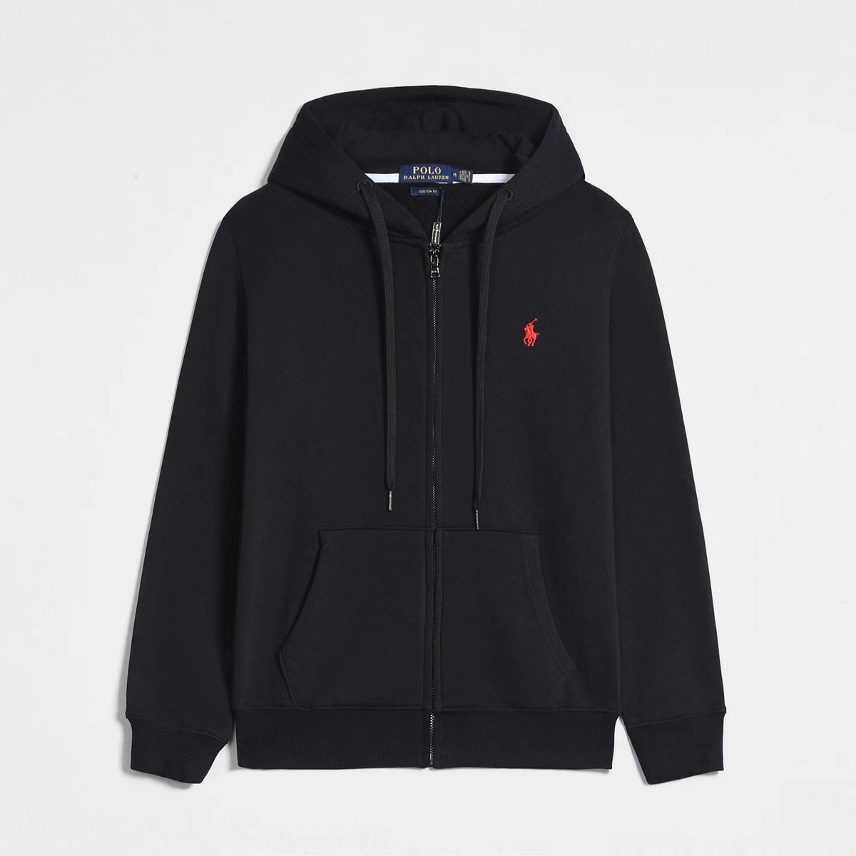 Ralph Lauren Men's Classic Fit Hooded Zip Jacket – Embroidered Cotton Sweatshirt