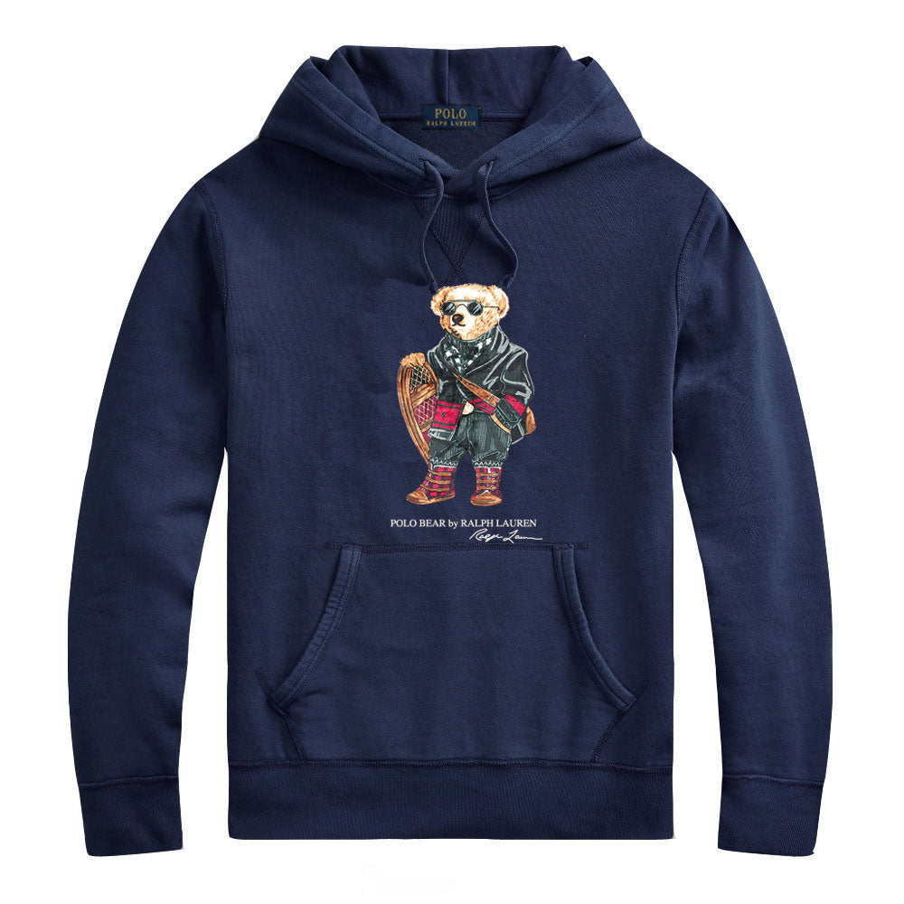Ralph Lauren Men's Cartoon Print Hoodie – Cotton Fleece Hooded Sweatshirt