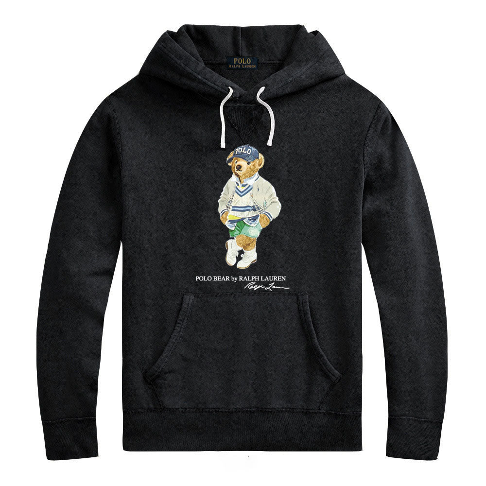 Ralph Lauren Men's Bear Graphic Sweatshirt – Cotton Hooded Pullover