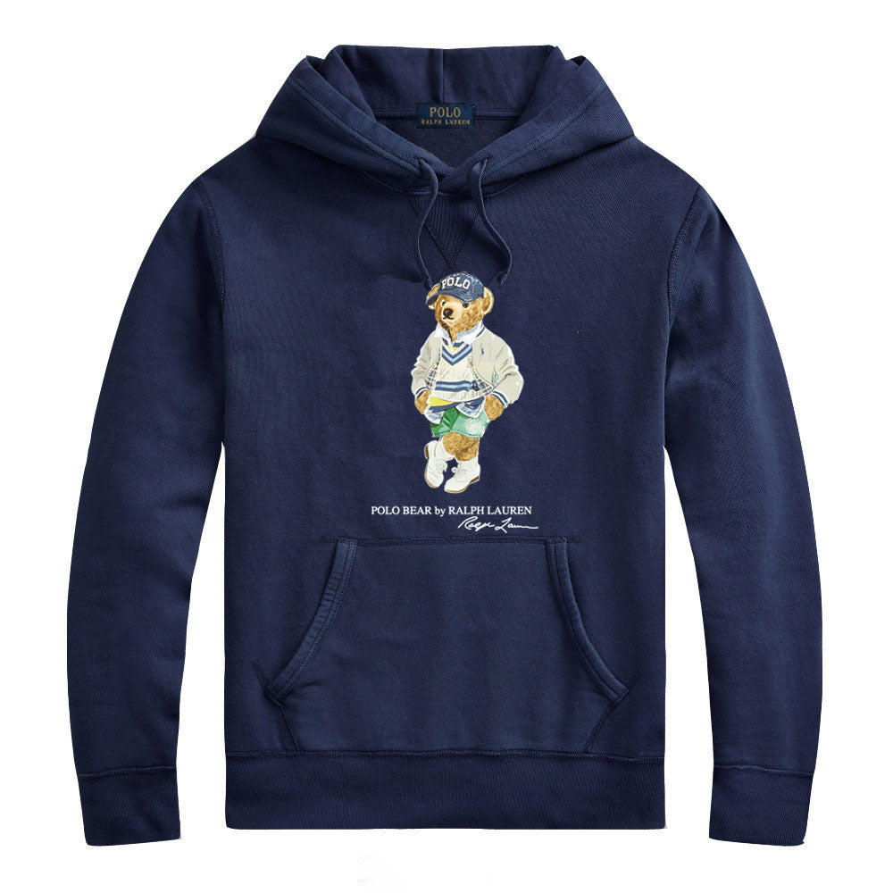 Ralph Lauren Men's Bear Graphic Sweatshirt – Cotton Hooded Pullover