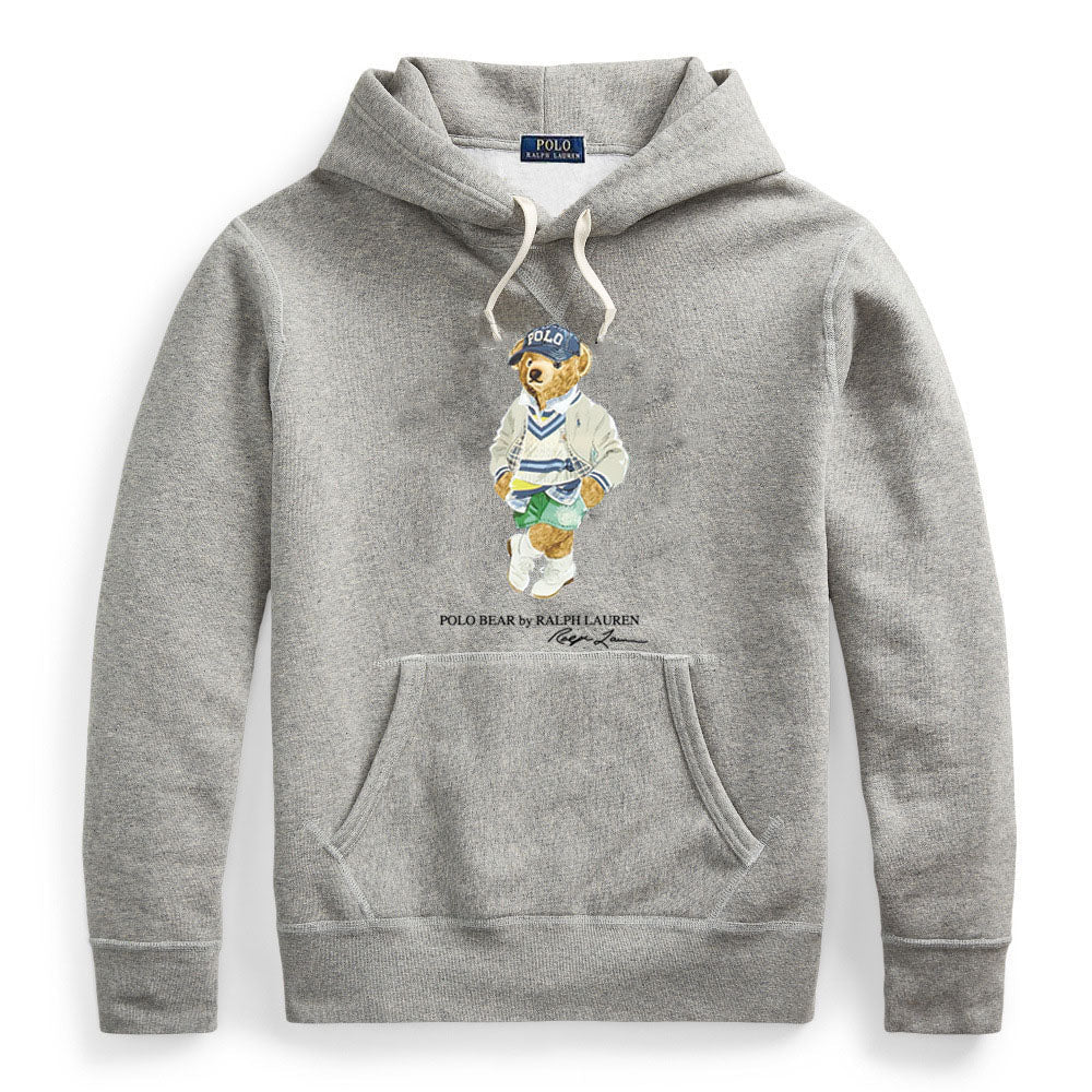 Ralph Lauren Men's Bear Graphic Sweatshirt – Cotton Hooded Pullover