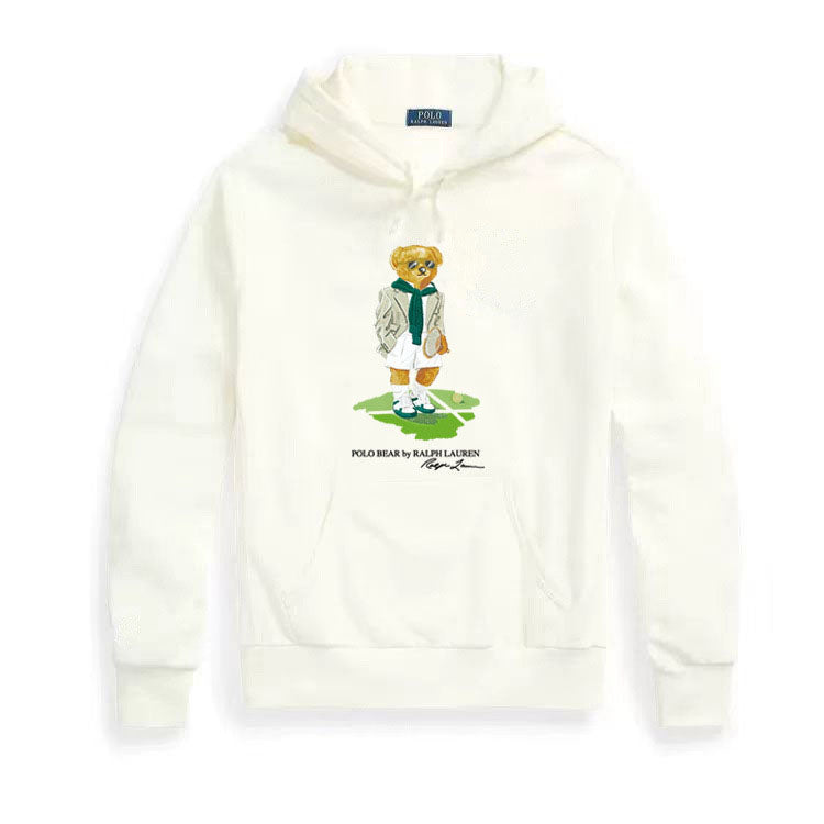 Ralph Lauren Men's Bear Graphic Sweatshirt – Cotton Hooded Pullover