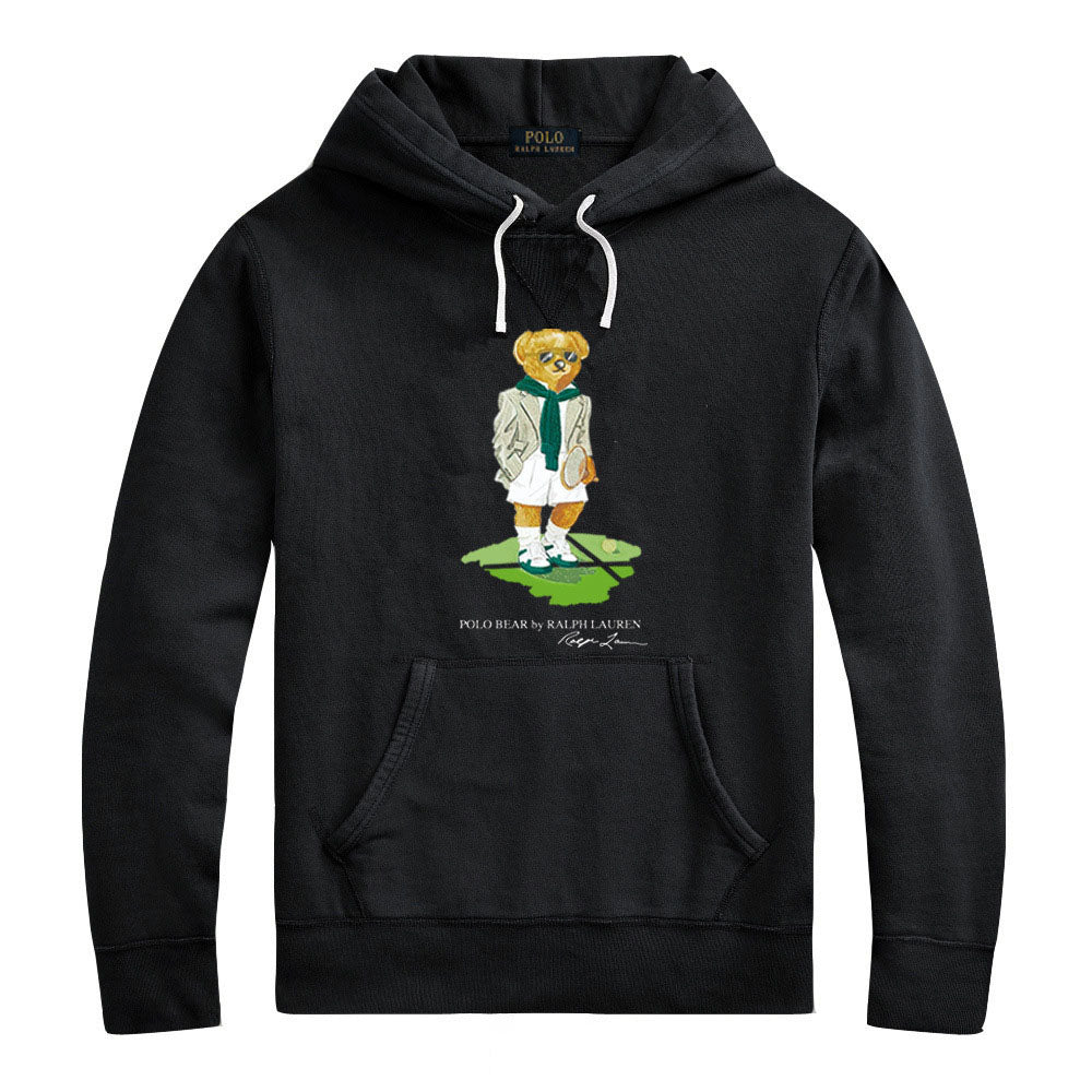 Ralph Lauren Men's Bear Graphic Sweatshirt – Cotton Hooded Pullover