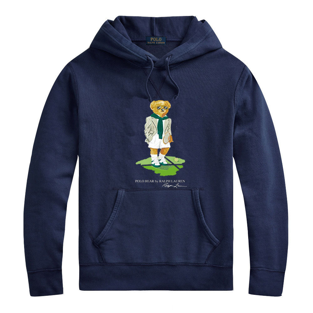 Ralph Lauren Men's Bear Graphic Sweatshirt – Cotton Hooded Pullover