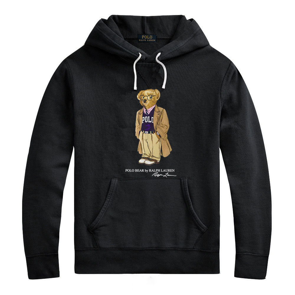 Ralph Lauren Men's Casual Bear Hoodie – Soft Fleece Cotton Sweatshirt