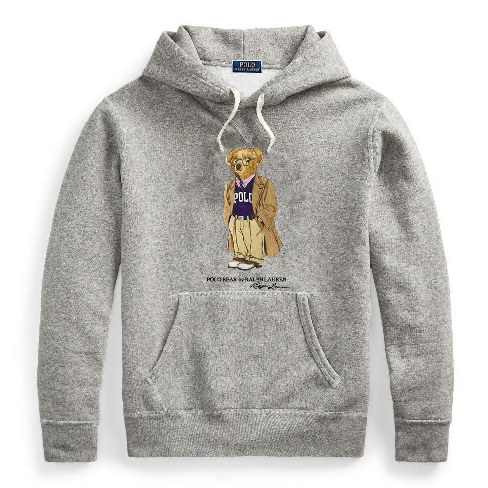 Ralph Lauren Men's Casual Bear Hoodie – Soft Fleece Cotton Sweatshirt