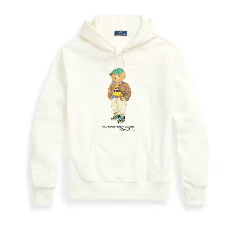 Ralph Lauren Premium Cotton Hoodie – Cartoon Bear Graphic Streetwear