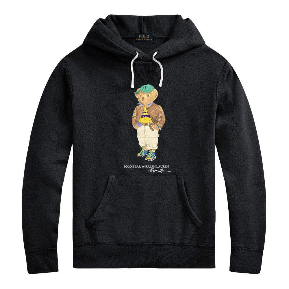 Ralph Lauren Premium Cotton Hoodie – Cartoon Bear Graphic Streetwear