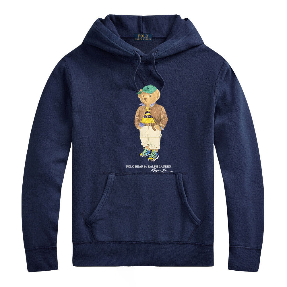 Ralph Lauren Premium Cotton Hoodie – Cartoon Bear Graphic Streetwear